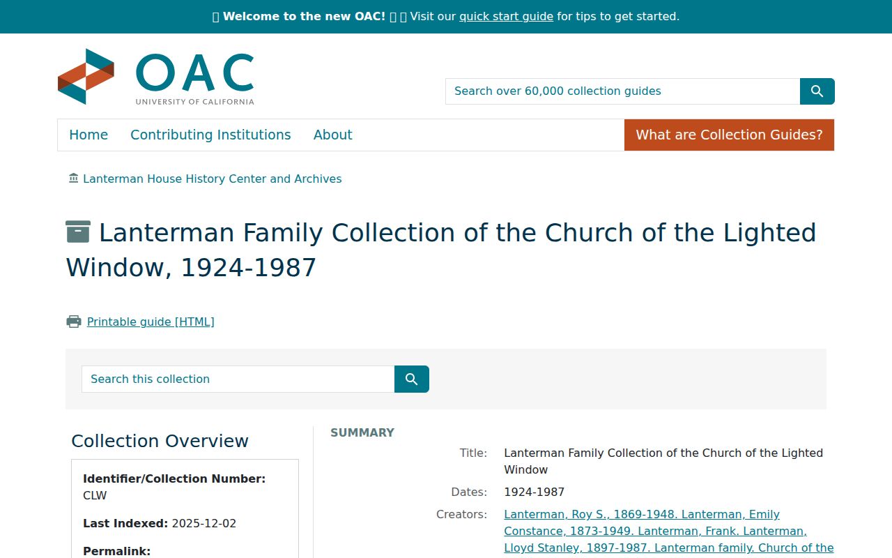 La Cañada Flintridge city directory research using the Church of the Lighted Window collection