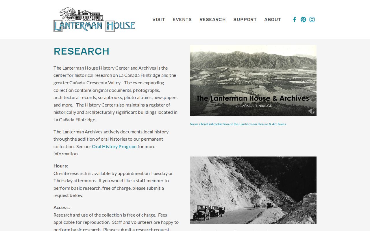 La Cañada Flintridge city directory research holdings at Lanterman House