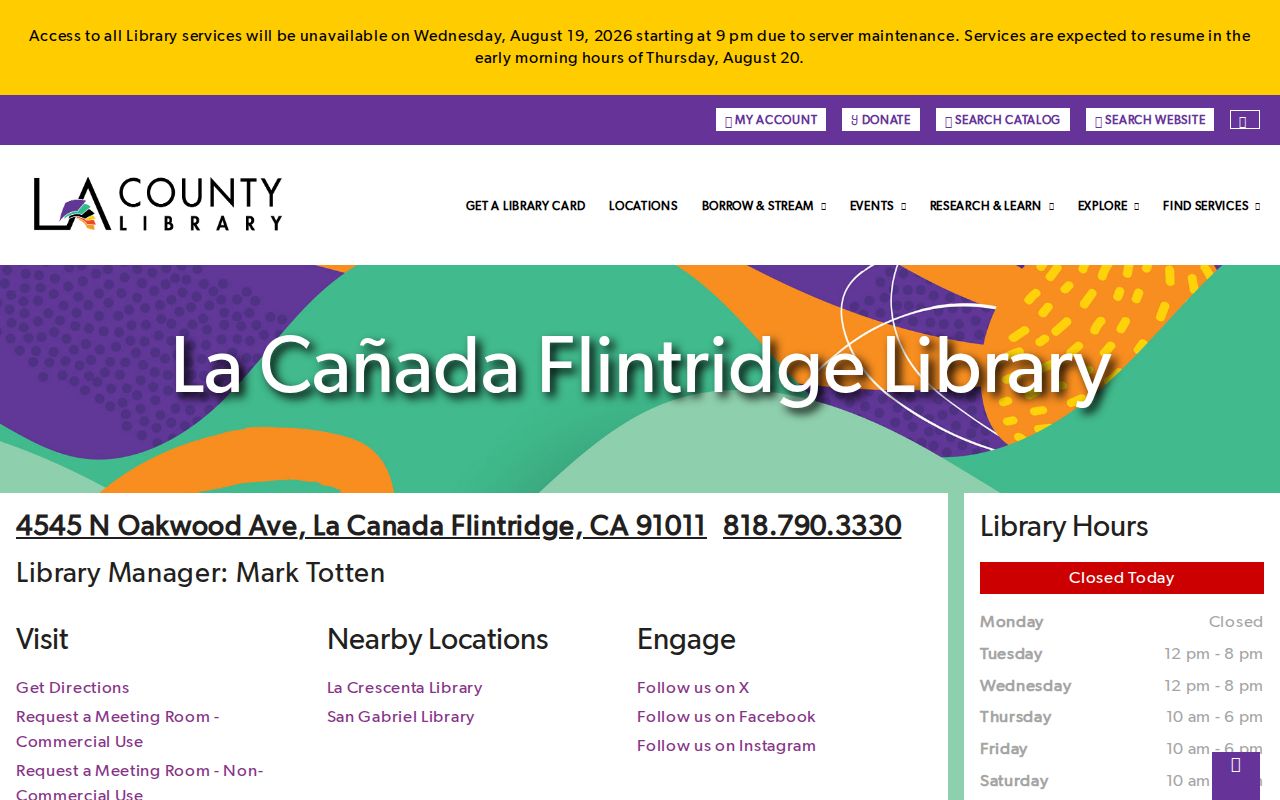 La Cañada Flintridge city directory research at the local library