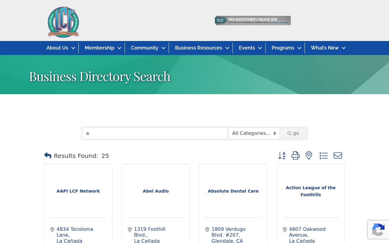 La Cañada Flintridge neighbors Chamber member directory